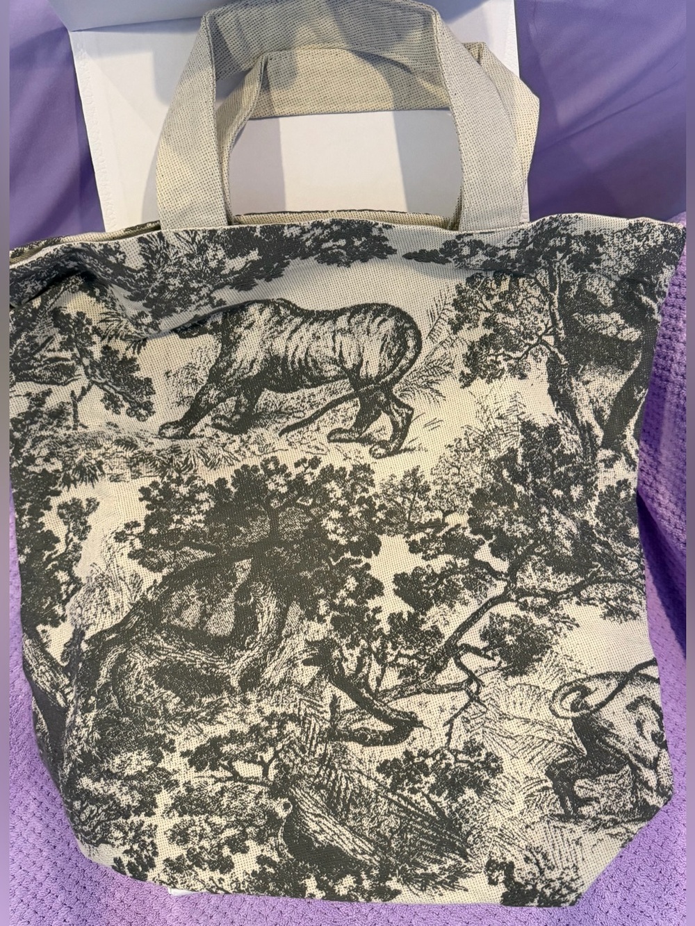 Dior Beige and Black Toile Messenger Tote - Picture 3 of 6